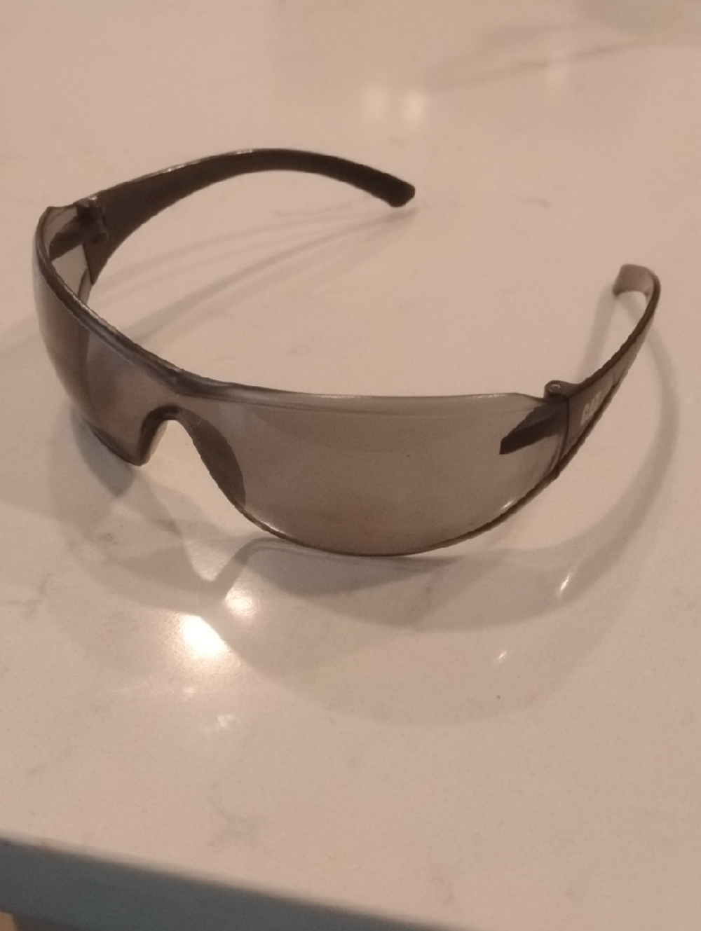 Caterpillar Men's Wraparound Safety Sunglasses in Smoke/Black